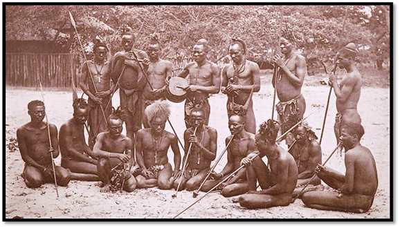 A band of Mashukulumbwe (Southern province tribes) at Sefula (Source: Dr. James Johnston)