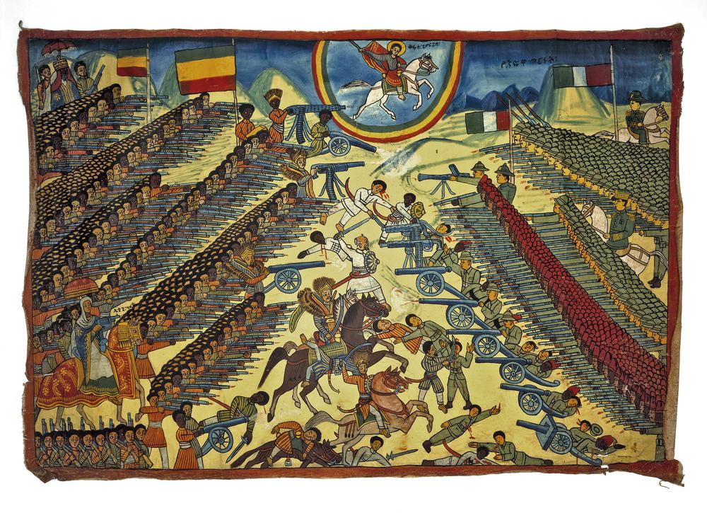 The Battle of Adwa (1896), oil on canvas painting by an unknown artist in Ethiopia, 1940s (Source: Worldhistory)